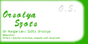 orsolya szots business card