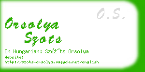 orsolya szots business card